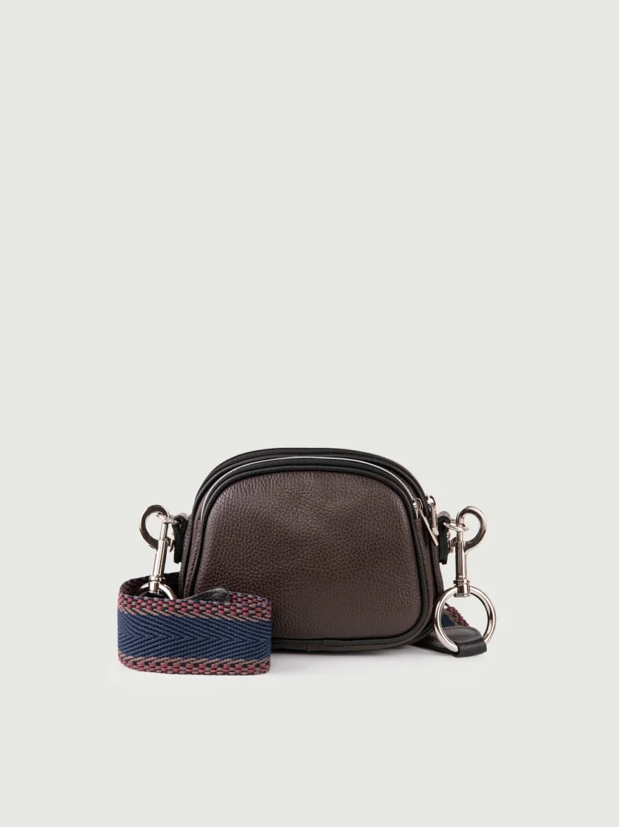 BORSA A TRACOLLA TRIS IN PELLE MORO