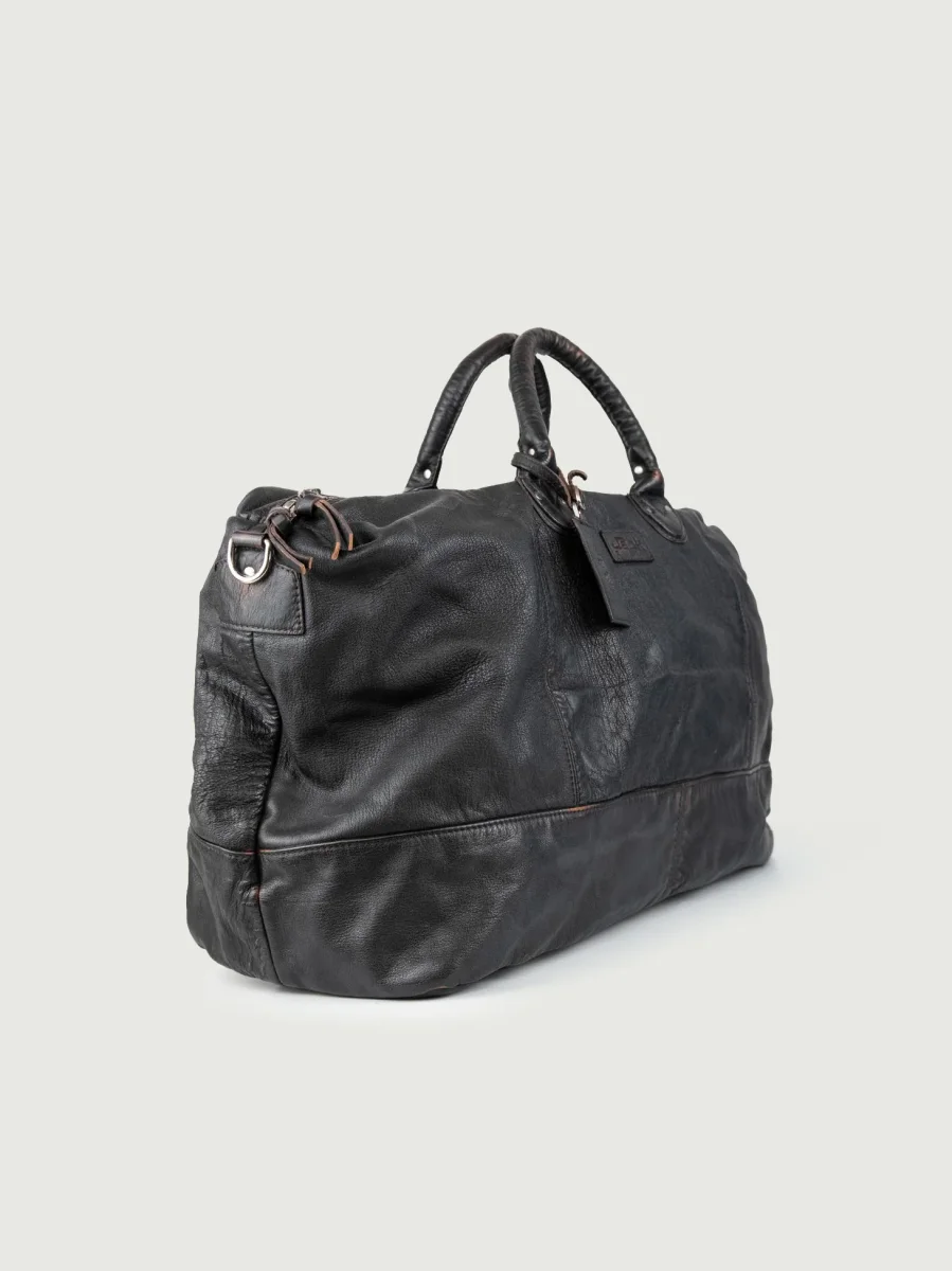 BORSA IN PELLE TESTA MORO LUCKY - immagine 3