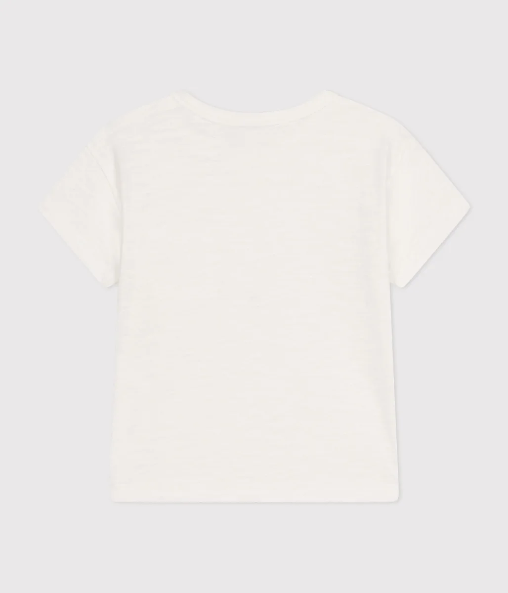 T-SHIRT BIANCA BEBÈ IN JERSEY FIAMMATO - immagine 4