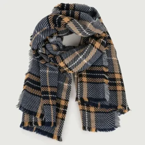 MAXI SCIARPA BLU CON FANTASIA SCOZZESE