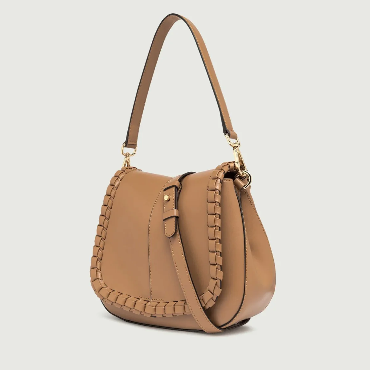 Borsa a spalla Helena Round special in pelle New Cuoio - immagine 4