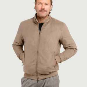 BOMBER IMBOTTITO IN ALCANTARA SABBIA