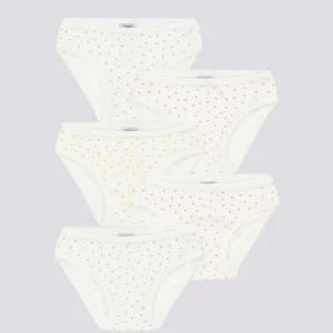 SET DI 5 SLIP BAMBINA IN COTONE A CUORICINI