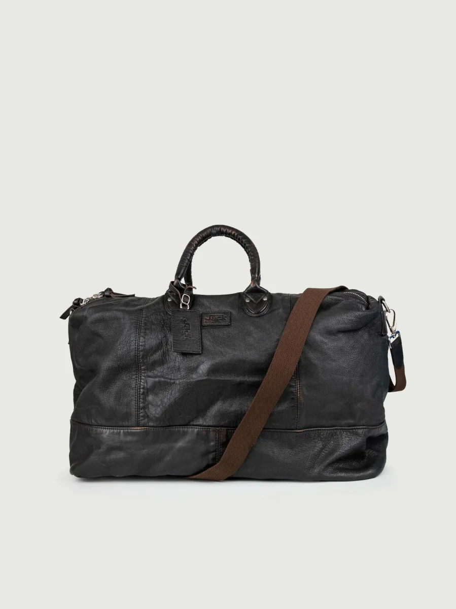 BORSA IN PELLE TESTA MORO LUCKY - immagine 4