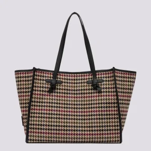 SHOPPING MARCELLA IN TESSUTO PIED DE POULE MILITARE