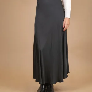 GONNA MIDI IN RASO NERO