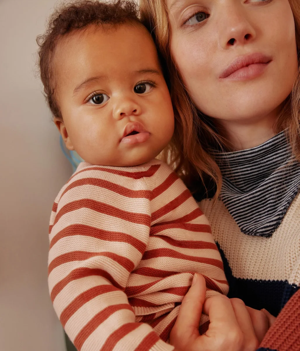 COMPLETO 2 PEZZI BEBÈ IN MAGLIA DI COTONE A RIGHE - immagine 6