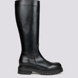 STIVALE ALTO CON MAXI PARA IN PELLE NERA