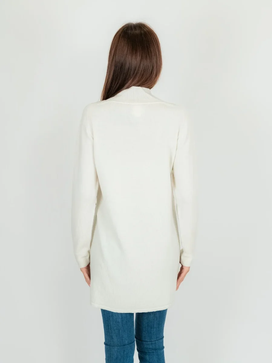 CARDIGAN LUNGO panna in lana vergine - immagine 4