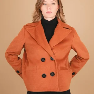 PEACOAT DOPPIOPETTO OVERSIZE MATTONE