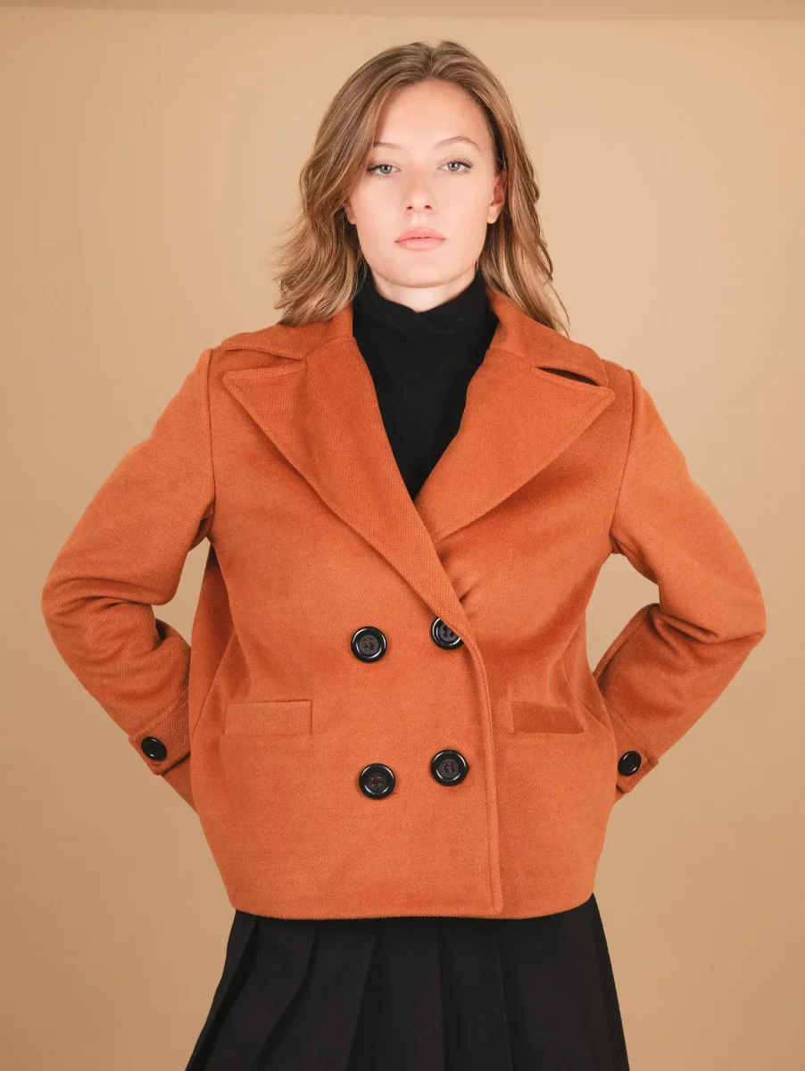 PEACOAT DOPPIOPETTO OVERSIZE MATTONE