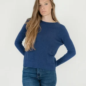 MAGLIA CON TASCHINE BLU