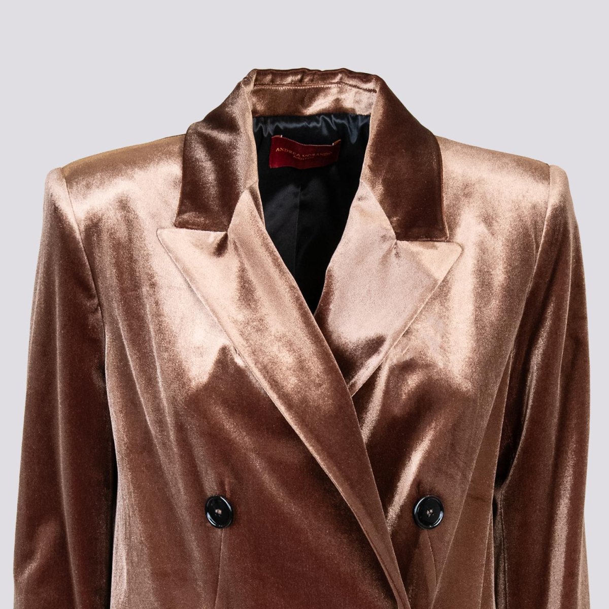 CAPPOTTO DOPPIOPETTO CON SPACCO LATERALE IN VELLUTO NOCE - immagine 5