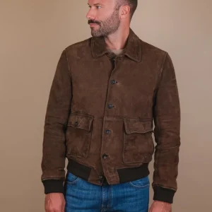 GIUBBOTTO IMBOTTITO IN CAMOSCIO MARRONE "OTTAWA"