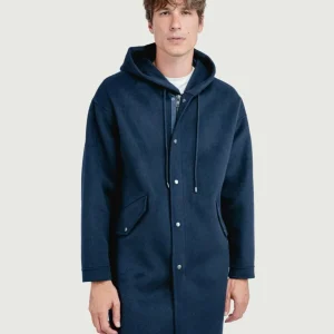 CAPPOTTO PARKA DENZEL IN LANA BLU