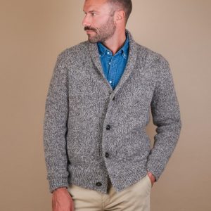 CARDIGAN IN MISTO LANA IN FANTASIA MELANGE COLOR FANGO