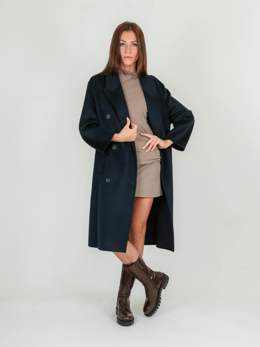 CAPPOTTO OVER DOPPIOPETTO BLU - immagine 3
