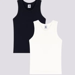 CONFEZIONE DA 2 CANOTTIERE BAMBINO IN COTONE