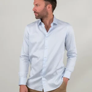 CAMICA SLIM AZZURRA