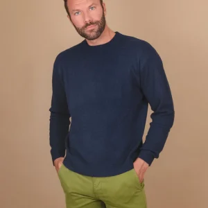 MAGLIA GIROCOLLO IN CASHMERE ECO-FRIENDLY BLU  "TRADER"