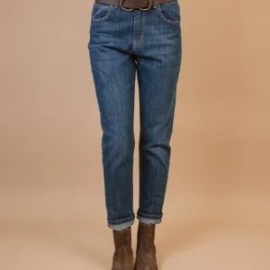 JEANS A SIGARETTA CON CINTURA IN PELLE