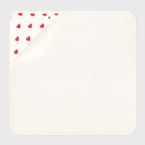 Asciugamano quadrato da bagno bianco con cuori in cotone