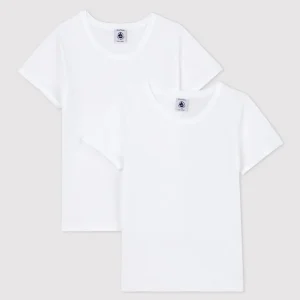 CONFEZIONE DA 2 T-SHIRT BIANCHE MANICA CORTA BAMBINA