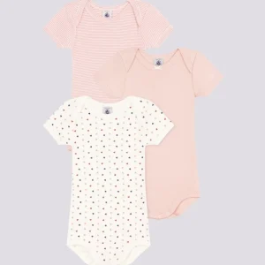 CONFEZIONE DA 3 BODY BEBÈ IN COTONE CON MINI CUORI