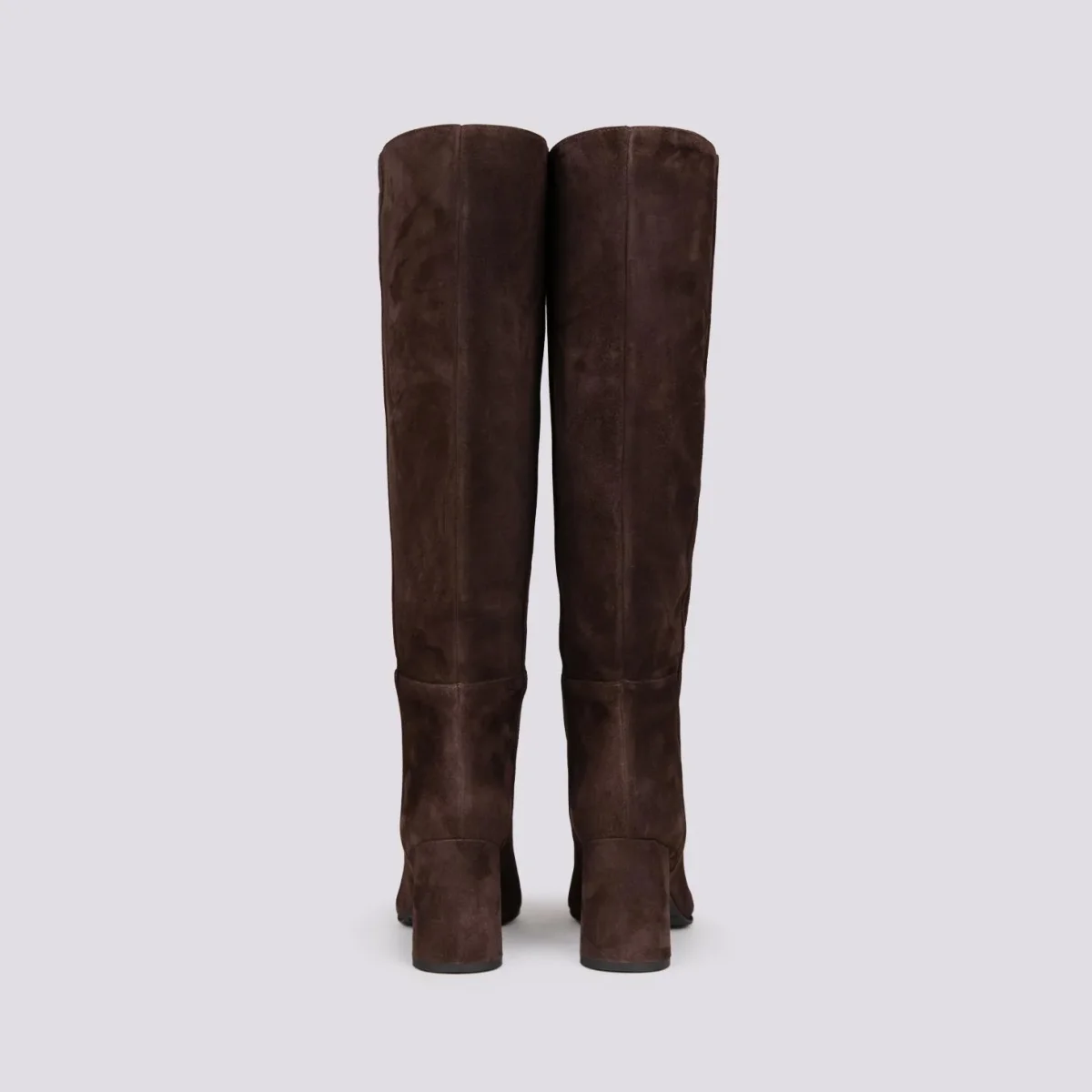 STIVALE A PUNTA CON TACCO IN CAMOSCIO MARRONE - immagine 4