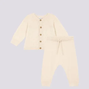 COMPLETO PER BEBÈ IN TRICOT DI LANA E COTONE