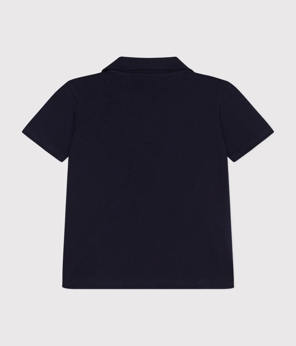 POLO BLU A MANICHE CORTE IN COTONE BAMBINO - immagine 4