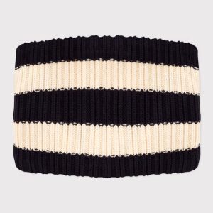 Snood lavorato a maglia con fodera in pile a righe