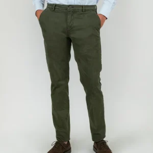 PANTALONE VERDE CON TASCHE A FILO