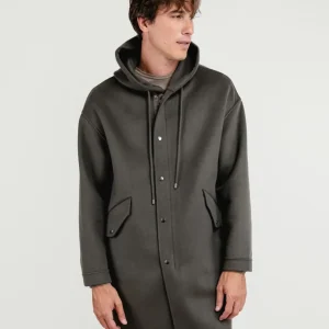 CAPPOTTO PARKA DENZEL IN LANA VERDE