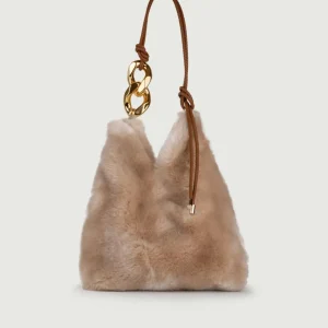 BORSA A SPALLA IN ECOPELLICCIA AVORIO