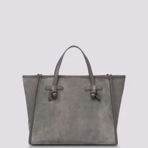 TOTE MISS MARCELLA 32 in camoscio grigio chiaro