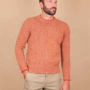 MAGLIONE GIROCOLLO IN LANA VERGINE MELANGE