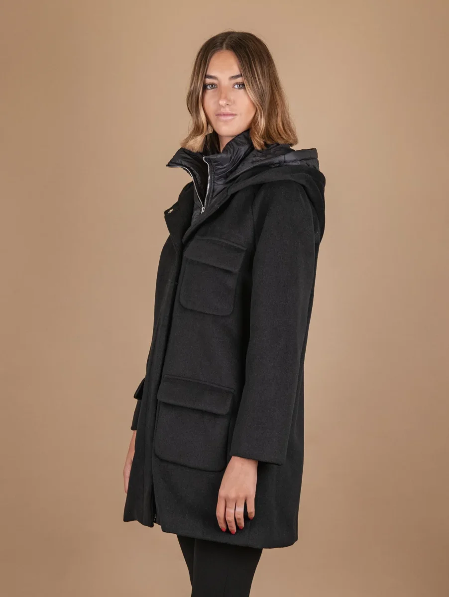 PARKA CON IMBOTTITURA ESTRAIBILE IN TESSUTO NERO - immagine 3