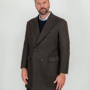 CAPPOTTO DOPPIOPETTO SPIGATO IN LANA VERGINE MARRONE
