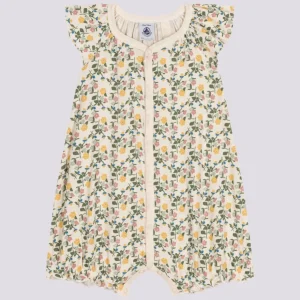 TUTA CORTA A FIORI IN COTONE BEBÈ