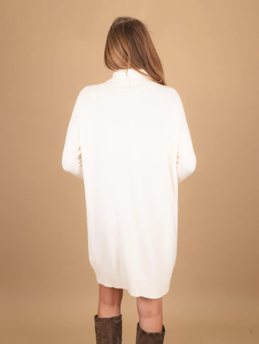 MAGLIA ABITO CON COLLO ALTO PANNA - immagine 6