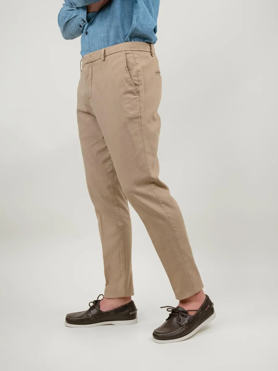 PANTALONE chinos in cotone color beige - immagine 3