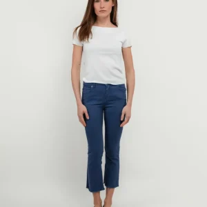 PANTALONE 5 TASCHE SFRANGIATO BLU