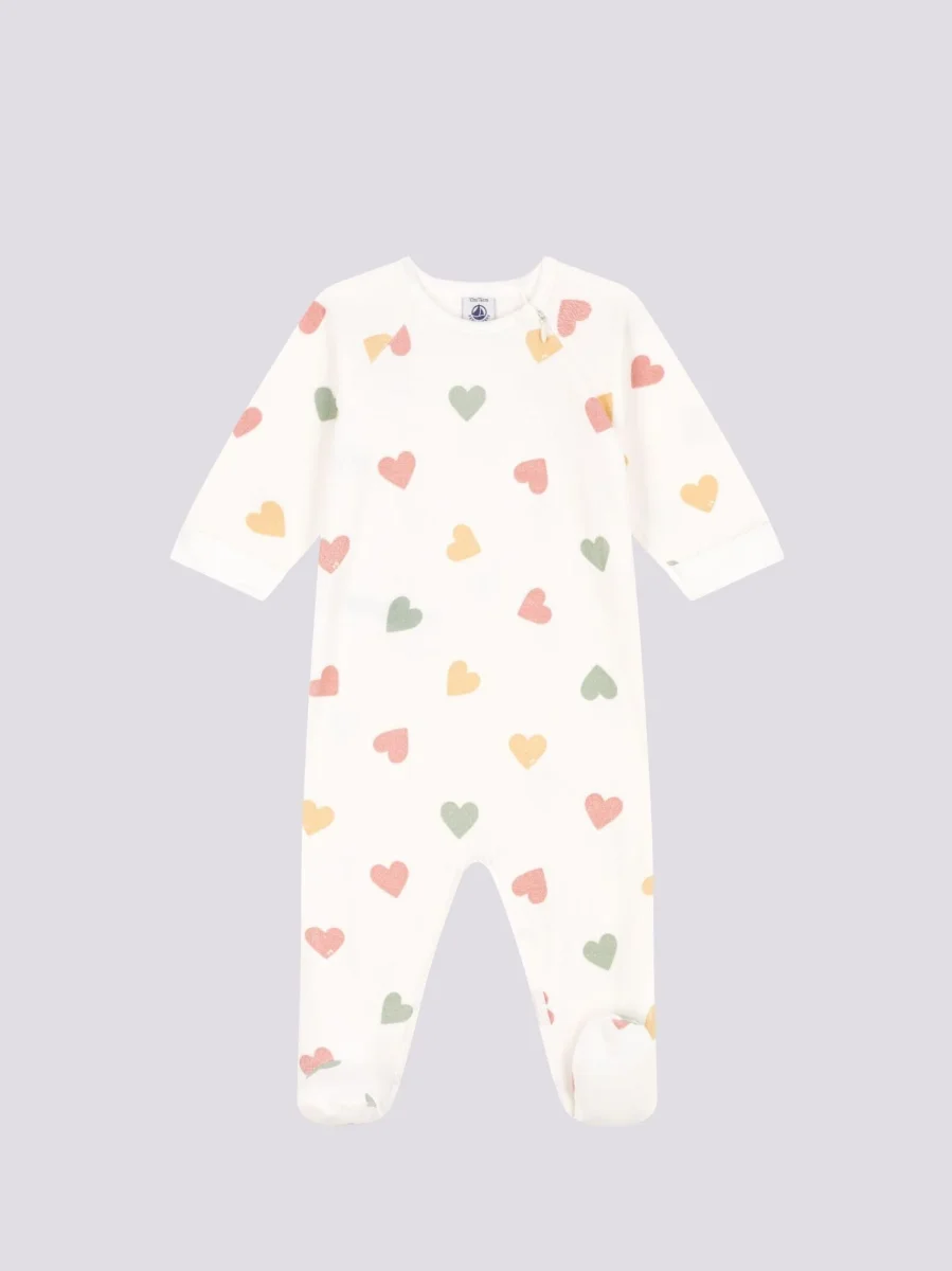 PIGIAMA BEBÈ IN CINIGLIA A CUORI MULTICOLORI