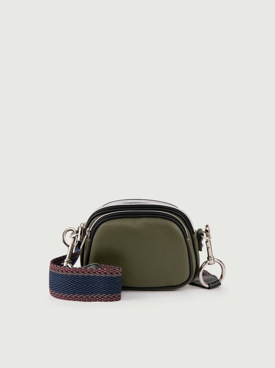 BORSA A TRACOLLA TRIS IN PELLE VERDE