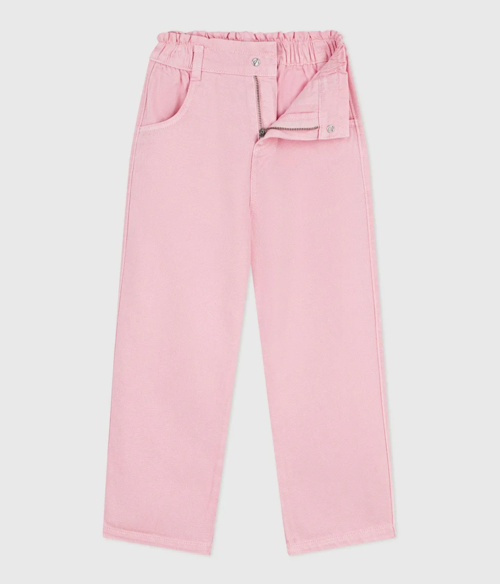 Pantaloni palazzo in cotone rosa - immagine 4