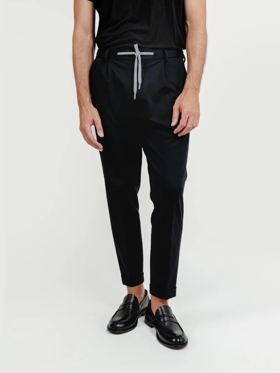 PANTALONE CON COULISSE IN JERESEY NERO