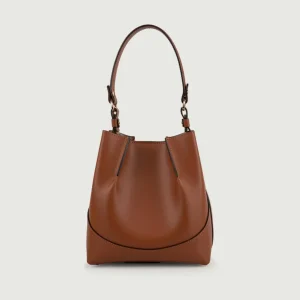 MINI SECCHIELLO IN PELLE MARRONE