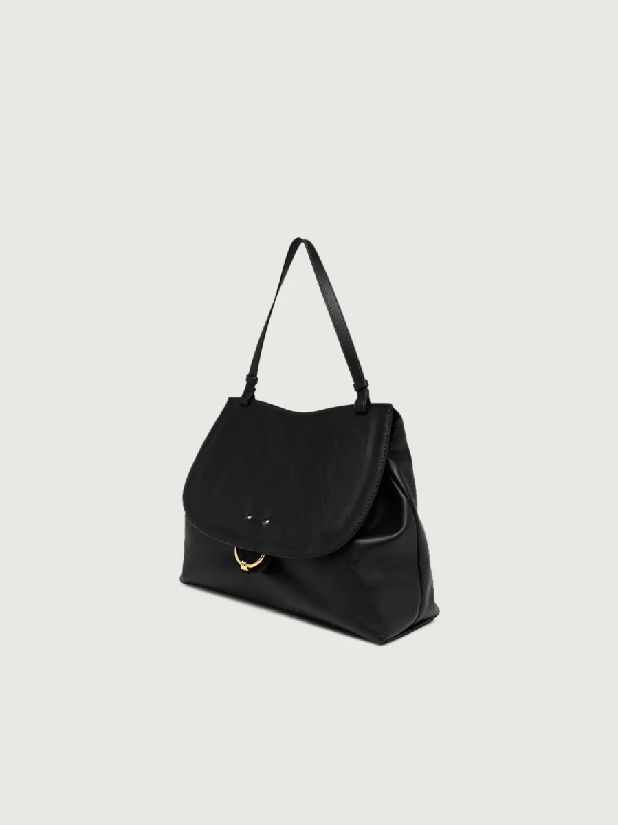 BORSA MARLENE IN PELLE NERA - immagine 3