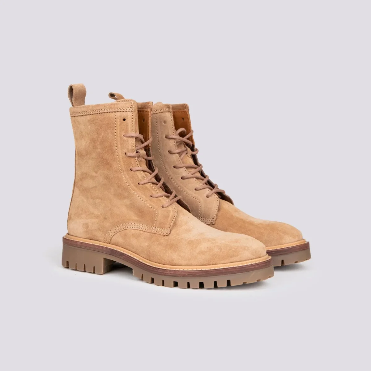 ANFIBIO CON LACCI IN CAMOSCIO BEIGE - immagine 3